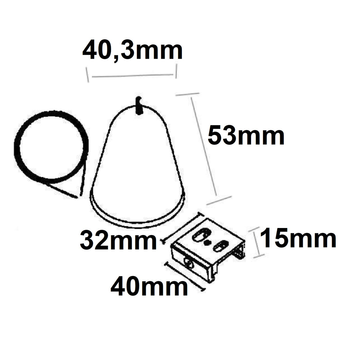 3-fase DALI | Railaccessoire | Kabelophanging met plafondkap | 1 stuk