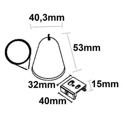3-fase DALI | Railaccessoire | Kabelophanging met plafondkap | 1 stuk