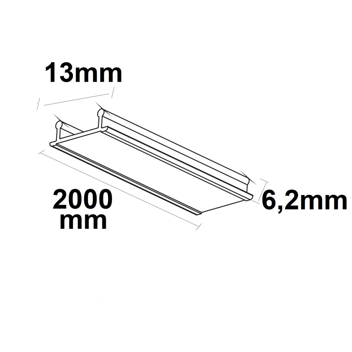3-fase rail | Railaccessoire | Blindafdekking | 200cm