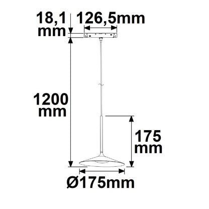 Track48 Shade | Hanglamp | 5,5W | 3000K | zwart | 120° | 48V