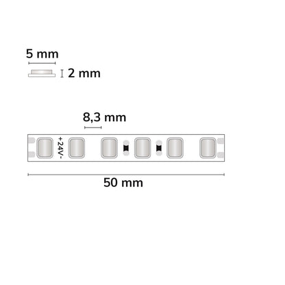 HEQ MICRO Skyblue | LED-strip | 5m | 10W/m | 120 LED/m | 24V | IP20