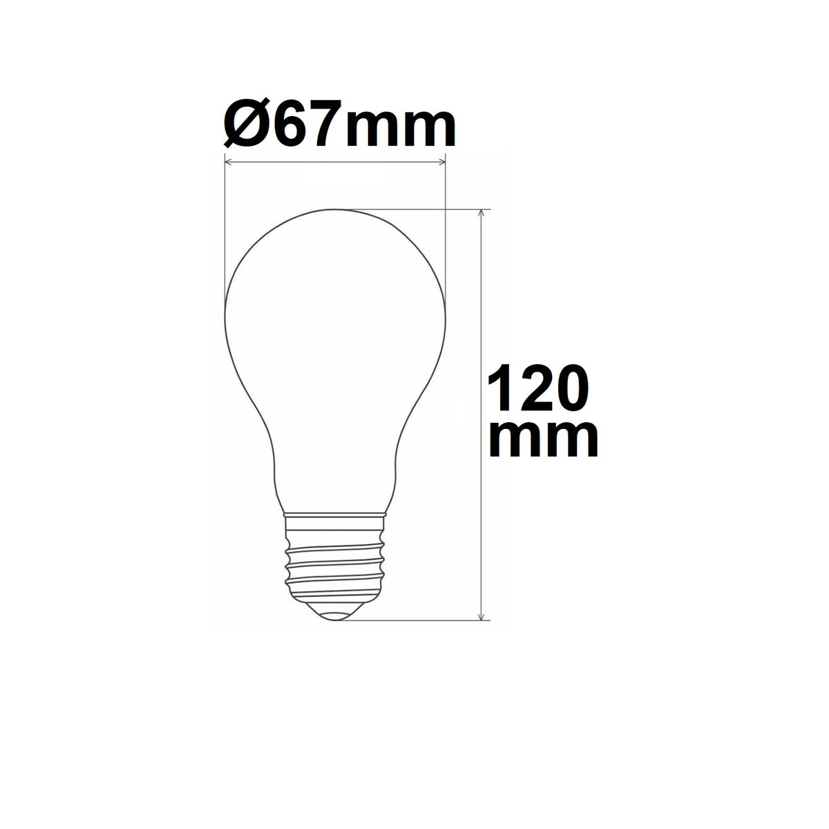 E27 | LED-lamp | A67 | helder | 160 lm/W | 3000K | 12W | dimbaar