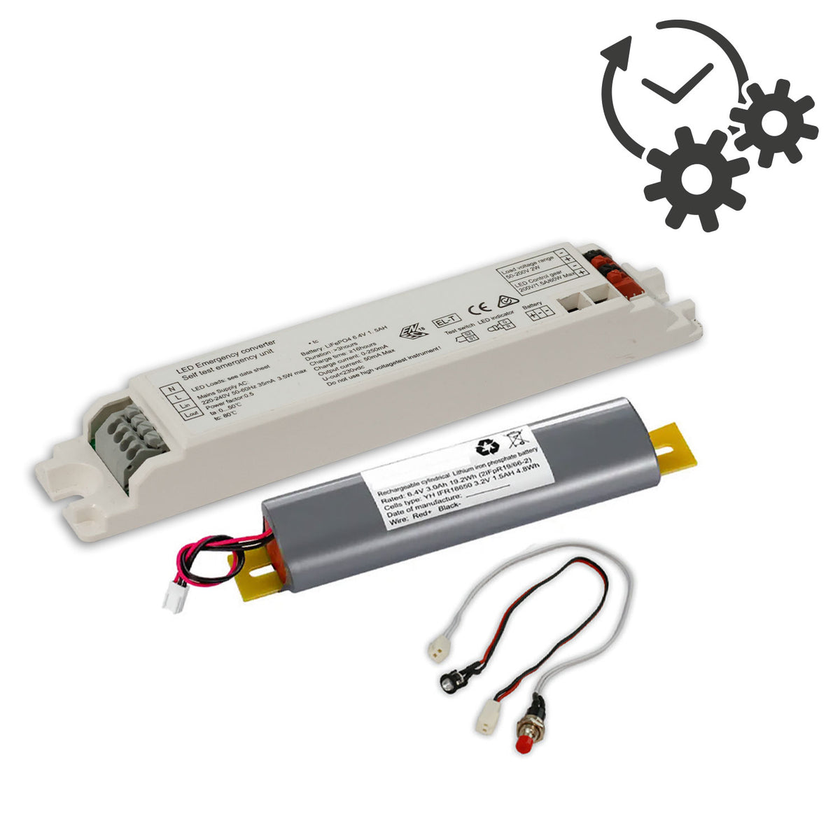 Noodverlichting | ombouw LiFePO4 3000mAh | 4W | 50-300V DC