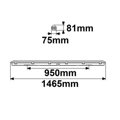 SL | Lineaire armatuur | vochtbestendig | 150cm | PowerSwitch 36-57W | 4000K | IP66