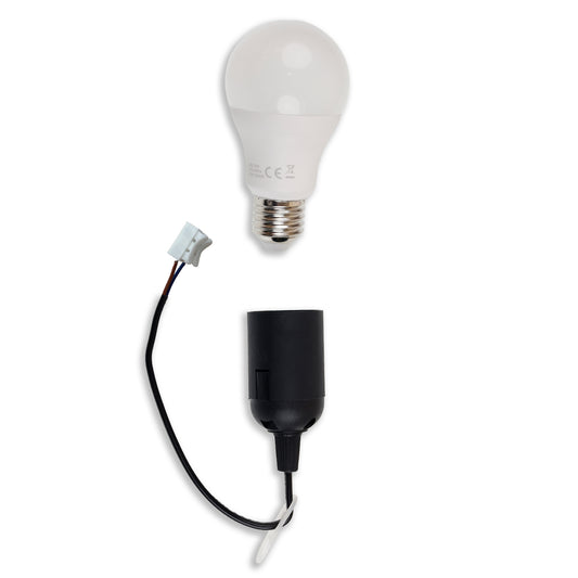Renovatiefitting E27 | LED-lamp | set met veerklem en oog | 3000K | 9W