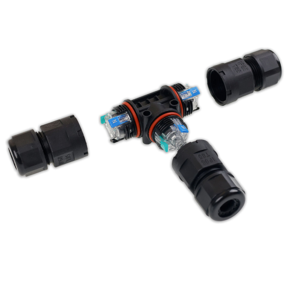 Connector | Kabel T-verbinder | 3-polig 0,75-2,5mm² | 250V/16A | IP67