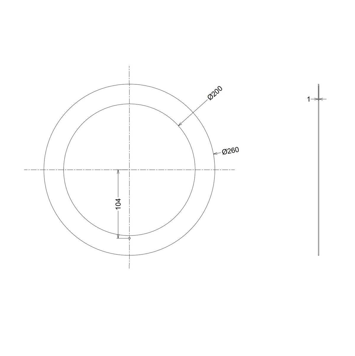 Inbouwframe | Adapterplaat zonder veren | 200mm naar 260mm | wit