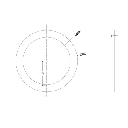 Inbouwframe | Adapterplaat zonder veren | 200mm naar 260mm | wit