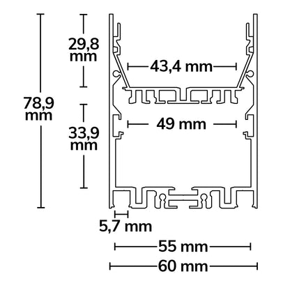 LAMP40 | Aluminium profiel | armatuurprofiel | zilver gepoedercoat | 300cm