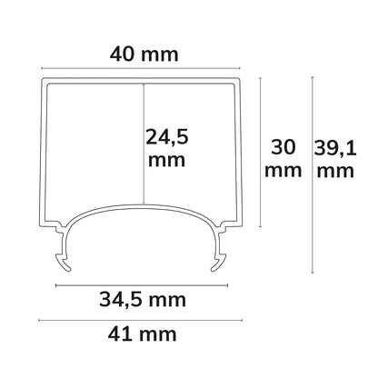 COVER63 | Profielaccessoire | afdekking opaal+ U-vorm | voor LAMP30 V1+V2