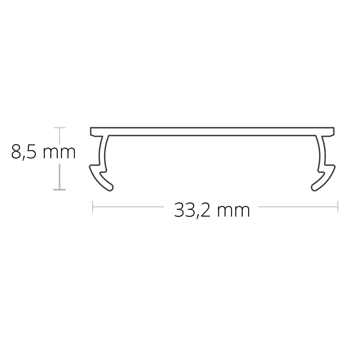 COVER61 | Profielaccessoire | afdekking opaal+ | voor LAMP30 V1+V2