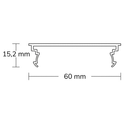 COVER62 | Profielaccessoire | afdekking opaal+ | voor LAMP40 | 200cm