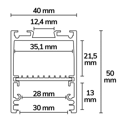LAMP30 V2 | Aluminium profiel | armatuurprofiel | zilver gepoedercoat