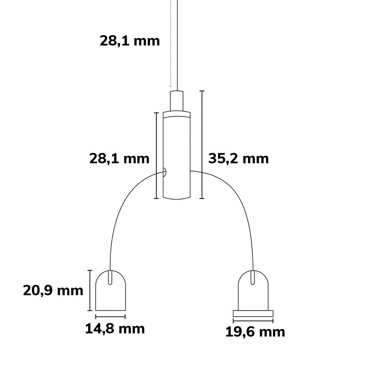 Z04 | Profielaccessoire | kabelophanging voor LAMP30 V2 | tot 3m | 2 stuks