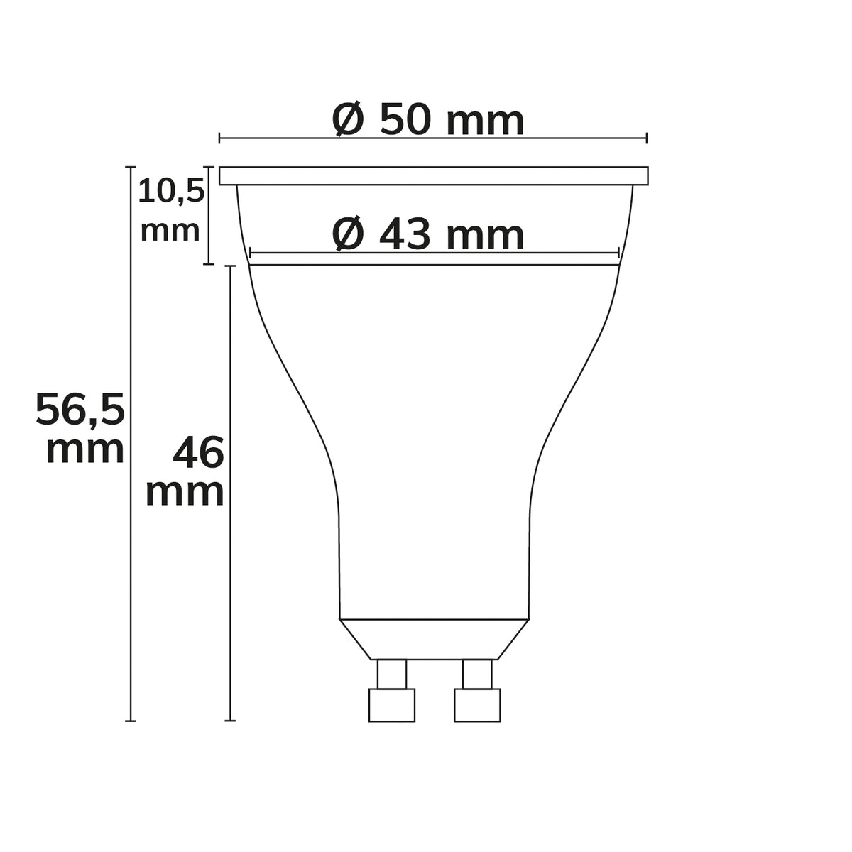 SYS-GU10 | LED-lamp | rond | 5W | CRI90 | dimbaar