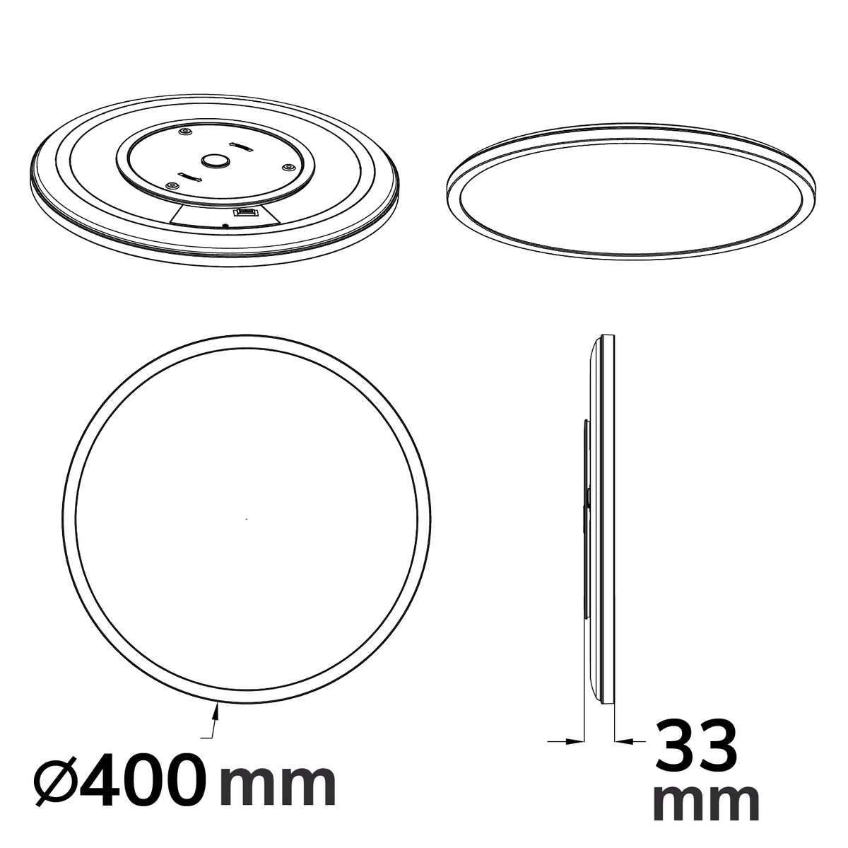 Slim400 PRO | Plafondlamp | rond | DN400 | Up&Down | 3000/4000/5000K | 25W | IP44
