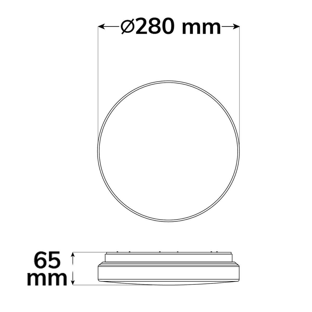 Plafondlamp | rond | DN280 | 13/18W | ColorSwitch 3000/4000/6000K | IP64 | wit