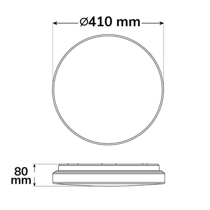 Plafondlamp | rond | DN410 | 22/32W | ColorSwitch 3000/4000/6000K | IP64 | wit