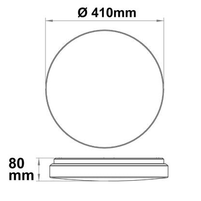 Plafondlamp | met HF-sensor | rond | DN410 | 22/32W | ColorSwitch 3000/4000/6000K | IP64