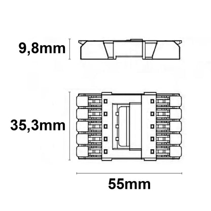 Connector | Doorvoerstekker 5-polig | 0,5-2,5mm² | 250V/10A