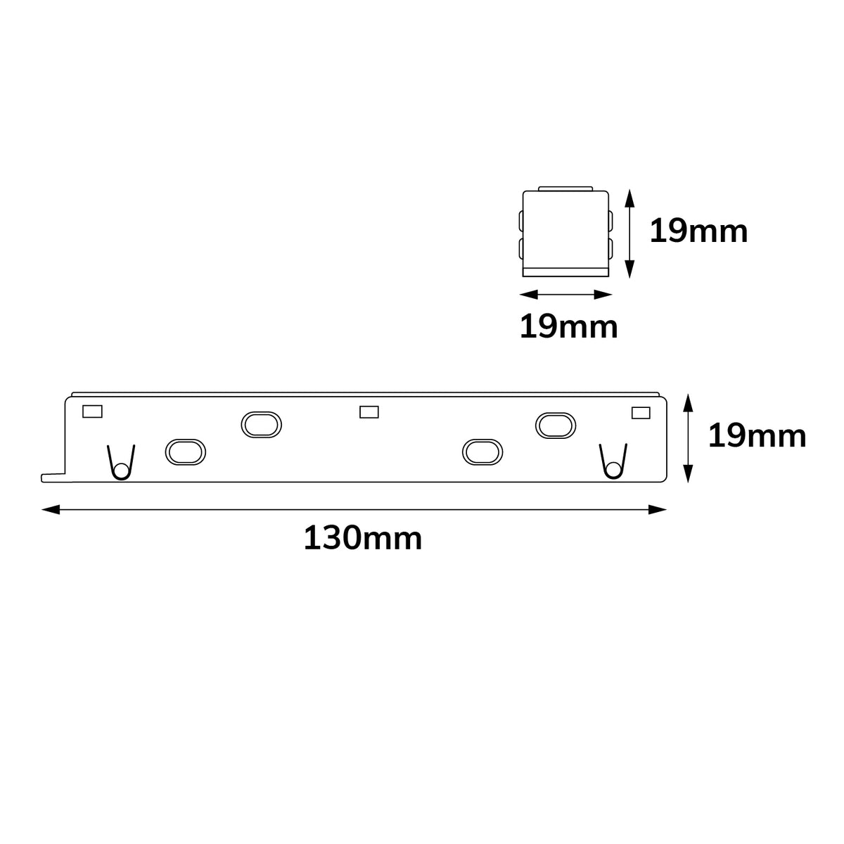 Track48 | Railaccessoire | lineaire verbinder mini | star | stroomvoerend | 6A | wit