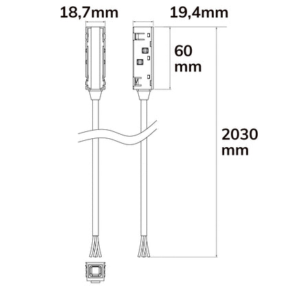 Track48 | Railaccessoire | voeding | kabel 200cm | max. 6A | 4-polig DALI