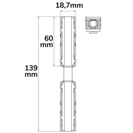 Track48 | Railaccessoire | lineaire verbinder | 45° buigbaar | stroomvoerend | 6A | wit