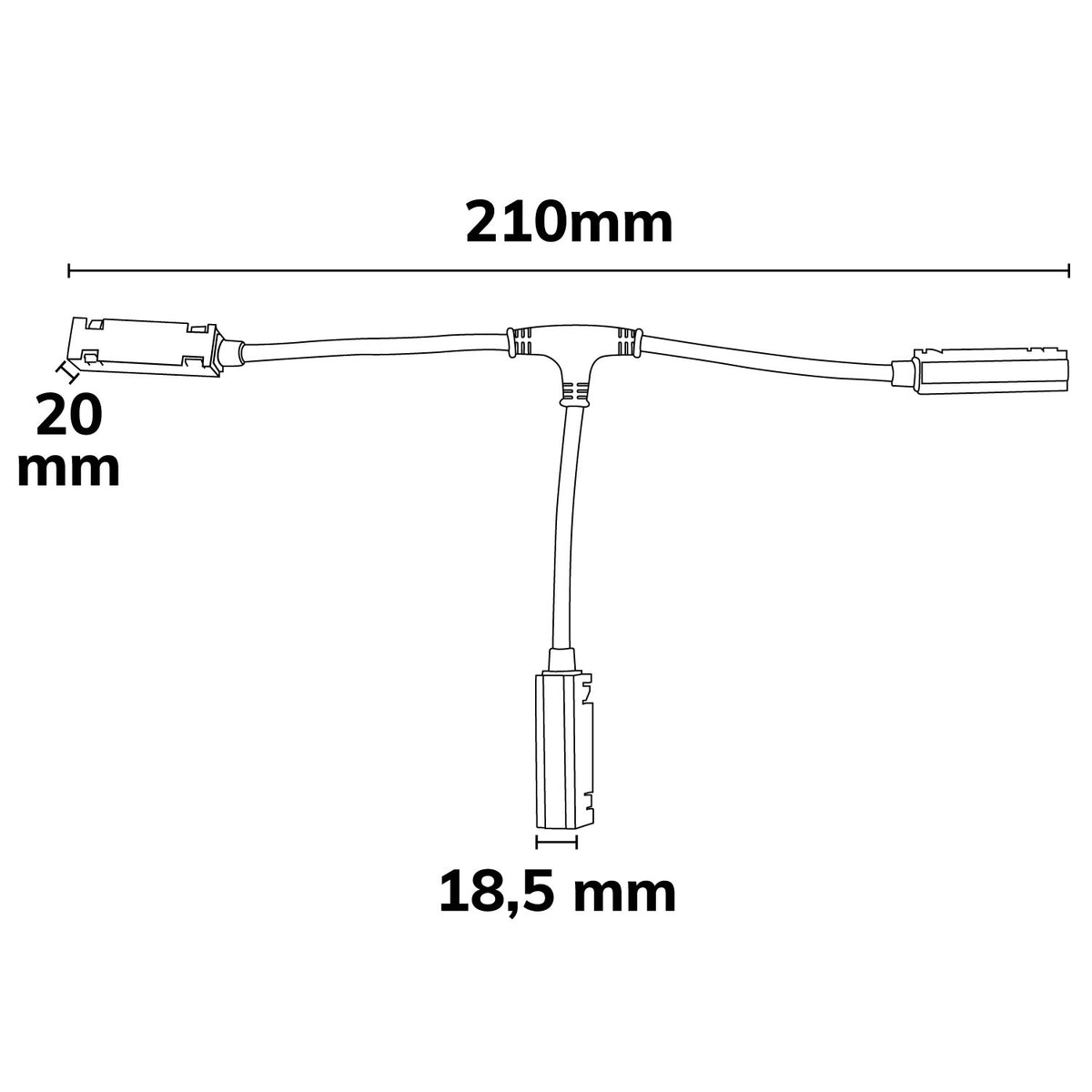 Track48 | Railaccessoire | T-verbinder flexibel | stroomvoerend | 4-polig | max. 6A