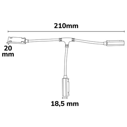 Track48 | Railaccessoire | T-verbinder flexibel | stroomvoerend | 4-polig | max. 6A