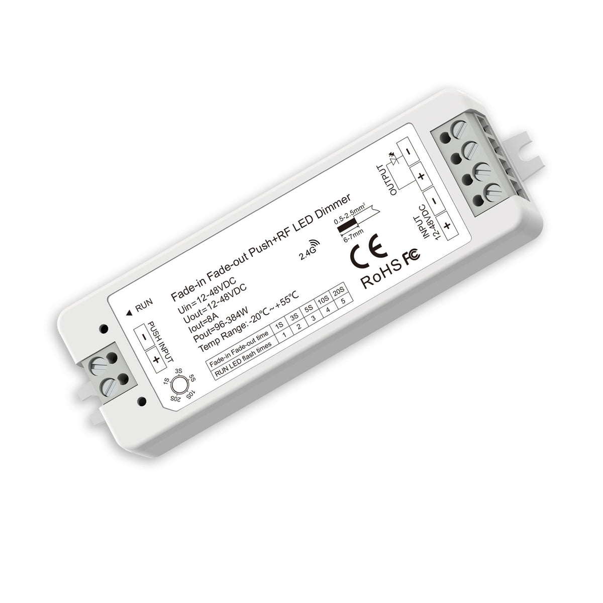 Sys-Pro | Dimmer | Push/radio | soft-on/soft-off | 1 kanaal | 12-48V | 8A