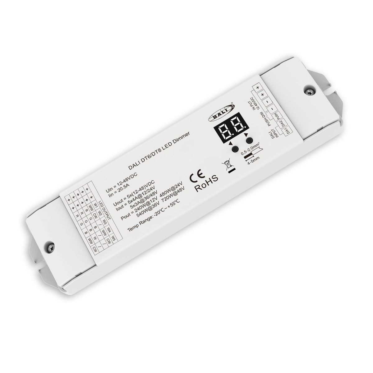 DALI-2 | Dimmer | DT6/DT8 Multi-PWM | 5 kanalen | 12-48V