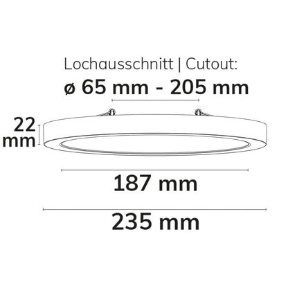Flex Pro DN235 | Downlight | opbouw/inbouw | 16W | 3000/3500/4000K | dimbaar | wit