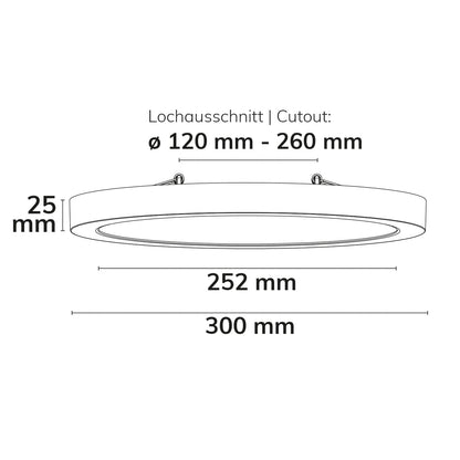 Flex Pro DN300 | Downlight | opbouw/inbouw | 22W | 3000/3500/4000K | dimbaar | wit