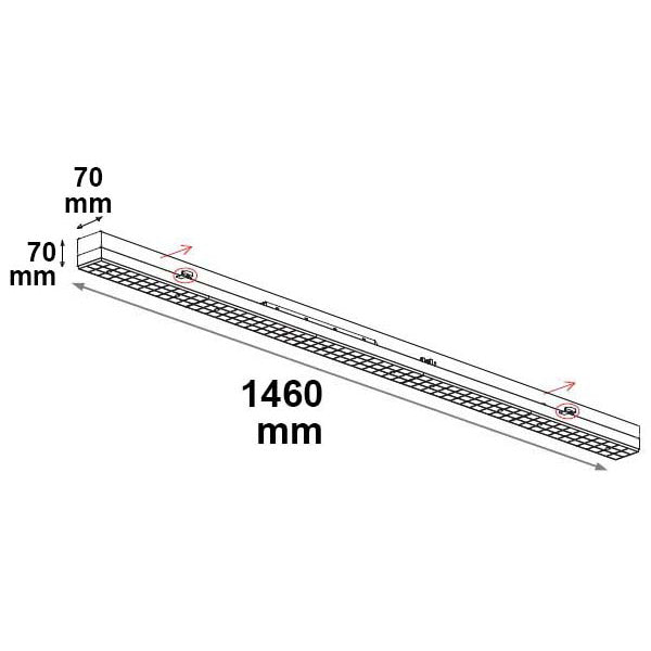 FastFix S | Lichtlijnmodule | 1,5m | 25-75W | 4000K | 90° | DALI | met noodverlichting