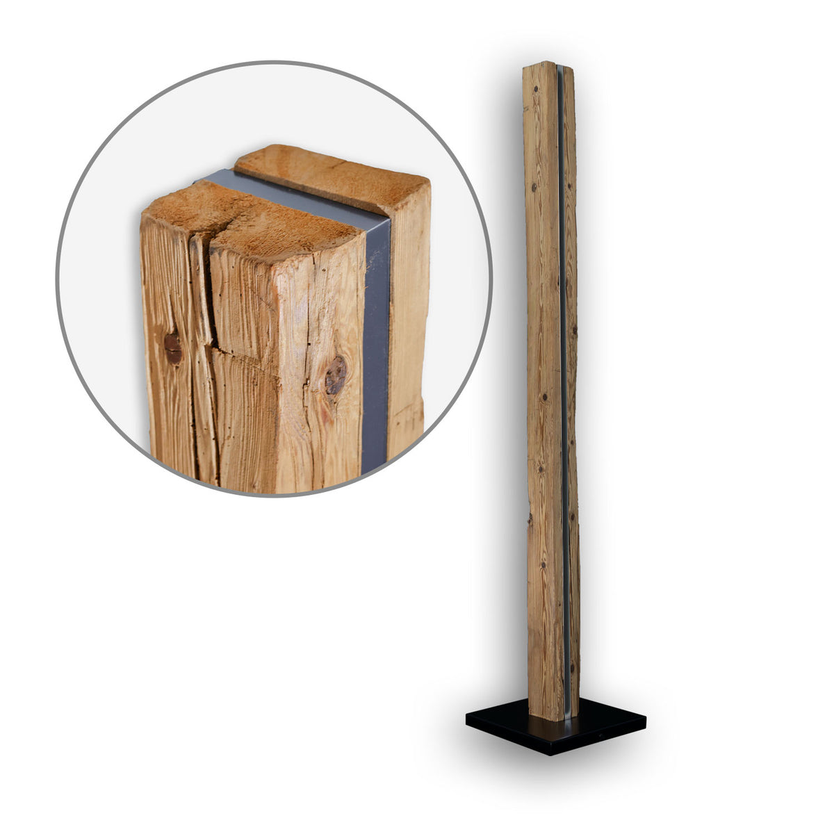 WÜDSCHNAU HOIZ | Vloerlamp | oud hout | 200cm | showmodel