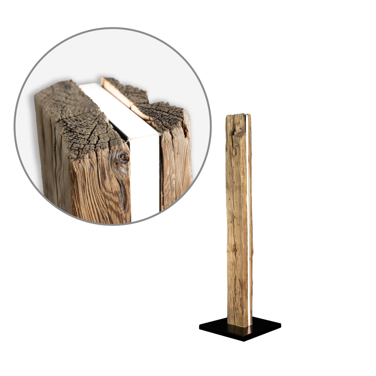 WÜDSCHNAU HOIZ | Vloerlamp | oud hout | 140cm | showmodel