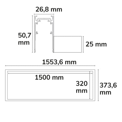 Track48 | Rail | lichtframe H50 | 320x1500mm