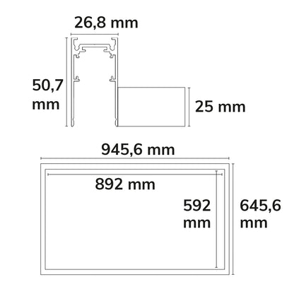 Track48 | Rail | lichtframe H50 | 592x892mm