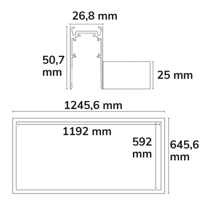 Track48 | Rail | lichtframe H50 | 592x1192mm