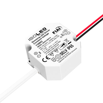 LED driver | inbouwdoos | PWM | 12V | 0-12W | inbouwdiepte 24mm | IP65 | dimbaar