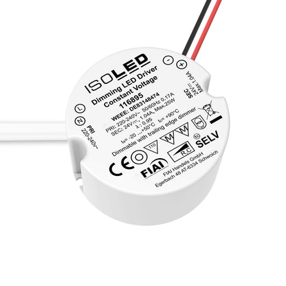 LED driver | inbouwdoos | PWM | 24V | 12-25W | inbouwdiepte 30mm | IP65 | dimbaar