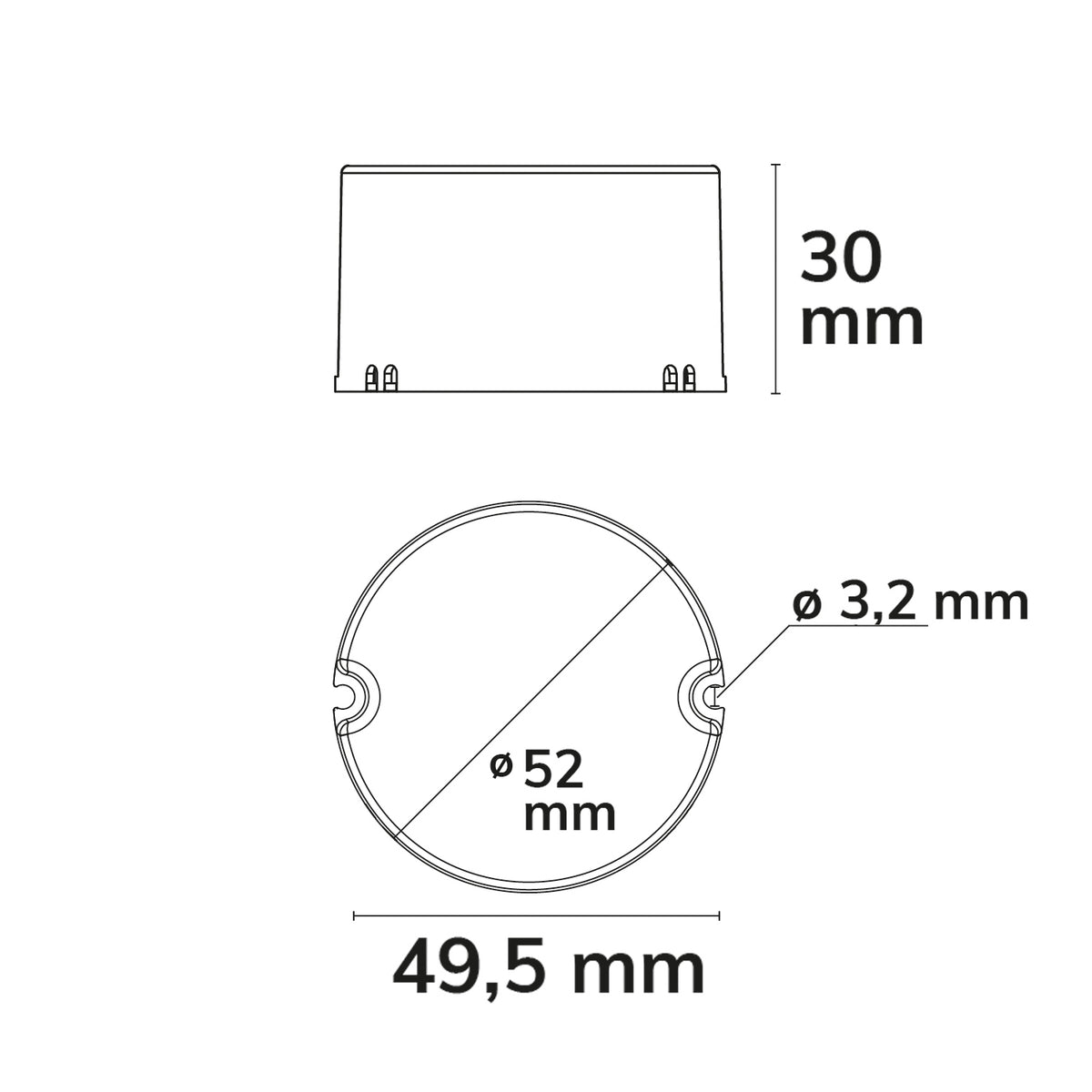 LED driver | inbouwdoos | PWM | 24V | 12-25W | inbouwdiepte 30mm | IP65 | dimbaar