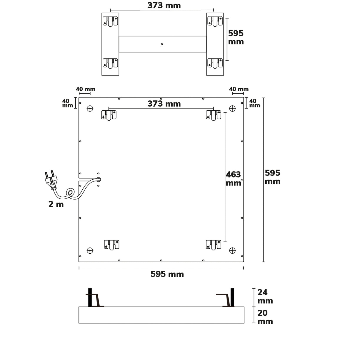 BEST STANDARD | Infraroodpaneel | 595x595mm | 320W