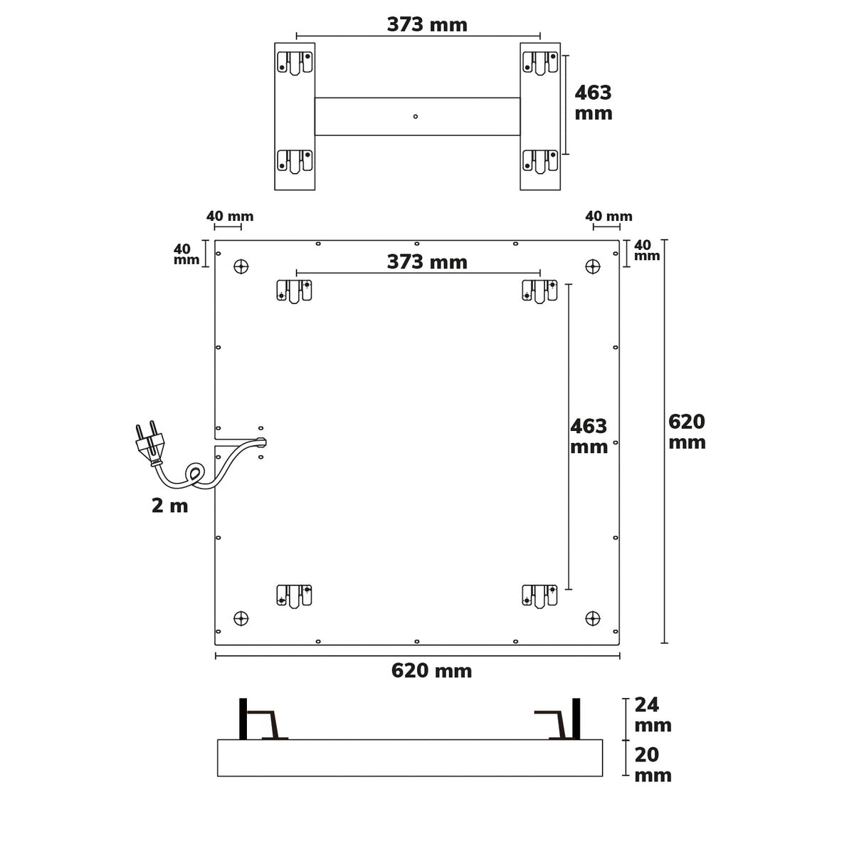 BEST STANDARD | Infraroodpaneel | 620x620mm | 345W