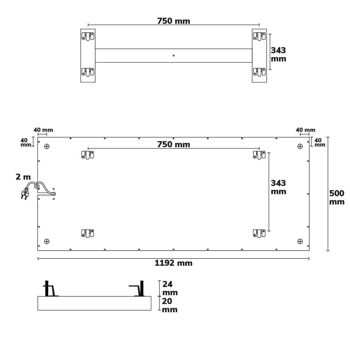 BEST STANDARD | Infraroodpaneel | 500x1192mm | 580W