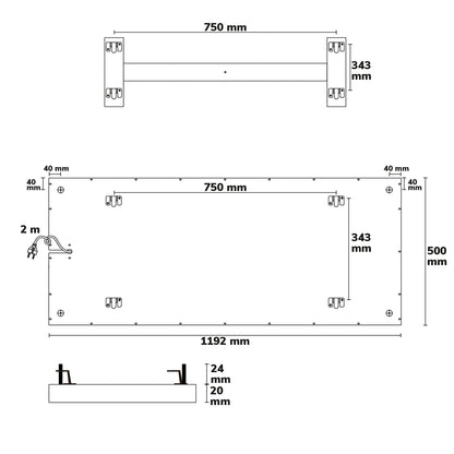 BEST STANDARD | Infraroodpaneel | 500x1192mm | 580W