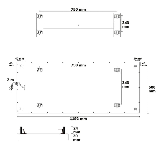 BEST STANDARD | Infraroodpaneel | 500x1192mm | 580W