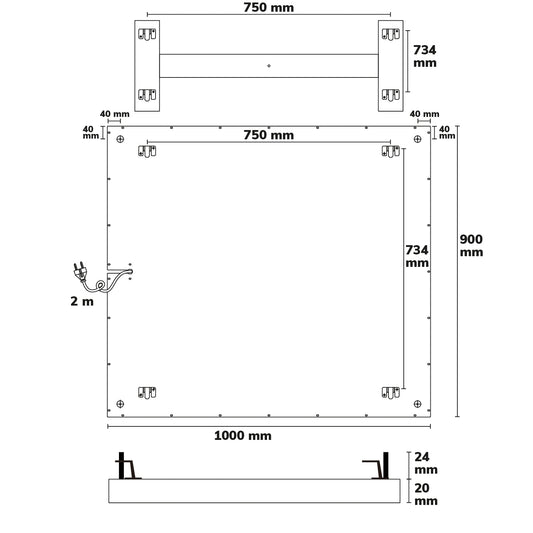 BEST STANDARD | Infraroodpaneel | 900x1000mm | 865W