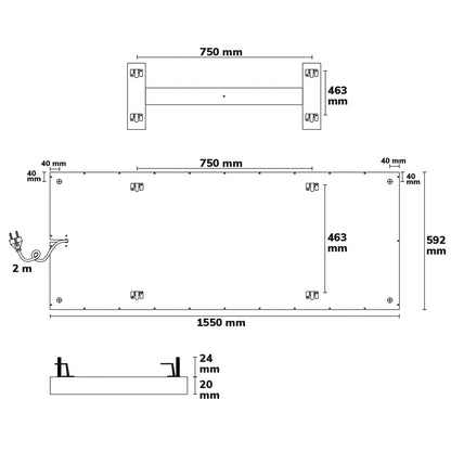 BEST STANDARD | Infraroodpaneel | 592x1500mm | 880W