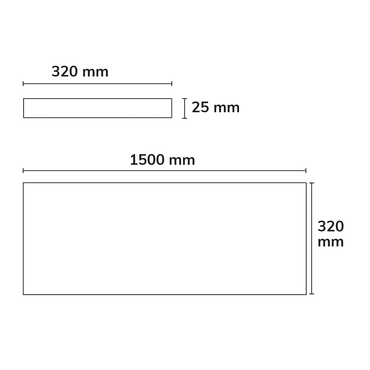 Akoestische absorber | H25 | voor lichtframe 320x1500mm